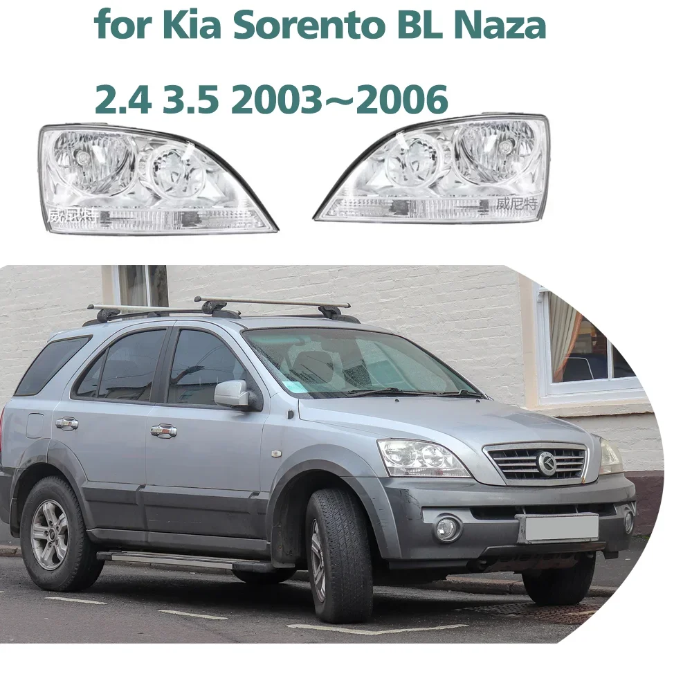 Car Headlights Assembly for Kia Sorento BL Naza 2.4 3.5 2003~2006 2004 Fog Lights Map Halogen Corner Side Lamps LED Accessories