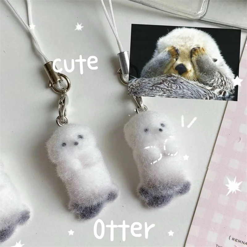 Cartoon Creative Three-dimensional Sea Otter Keychain Pendant Car Key Ring Exquisite Backpack Decoration Accessories Gifts