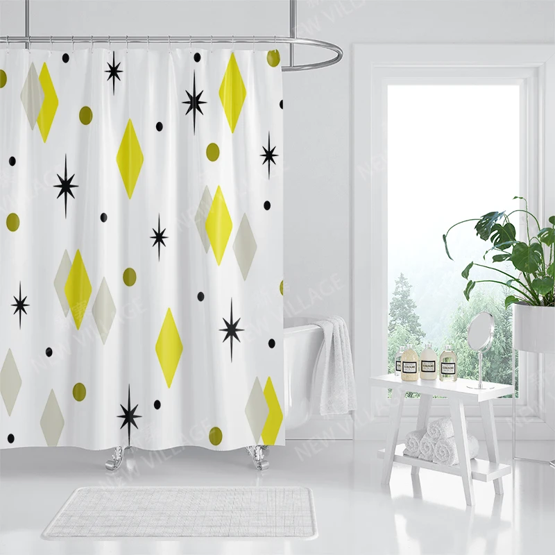 Waterproof fabric shower curtains Bathroom curtain accessories 180x200 Bath curtain for shower 240*248 nordic boho decoration