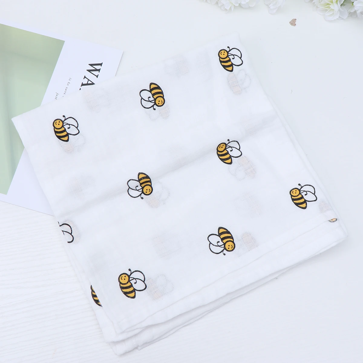 

Newborn Swaddle Blankets Infant Towel Cotton Bee Pattern Lightweight Breathable Stroller Nursing Cover Crib Sheet Baby Shower