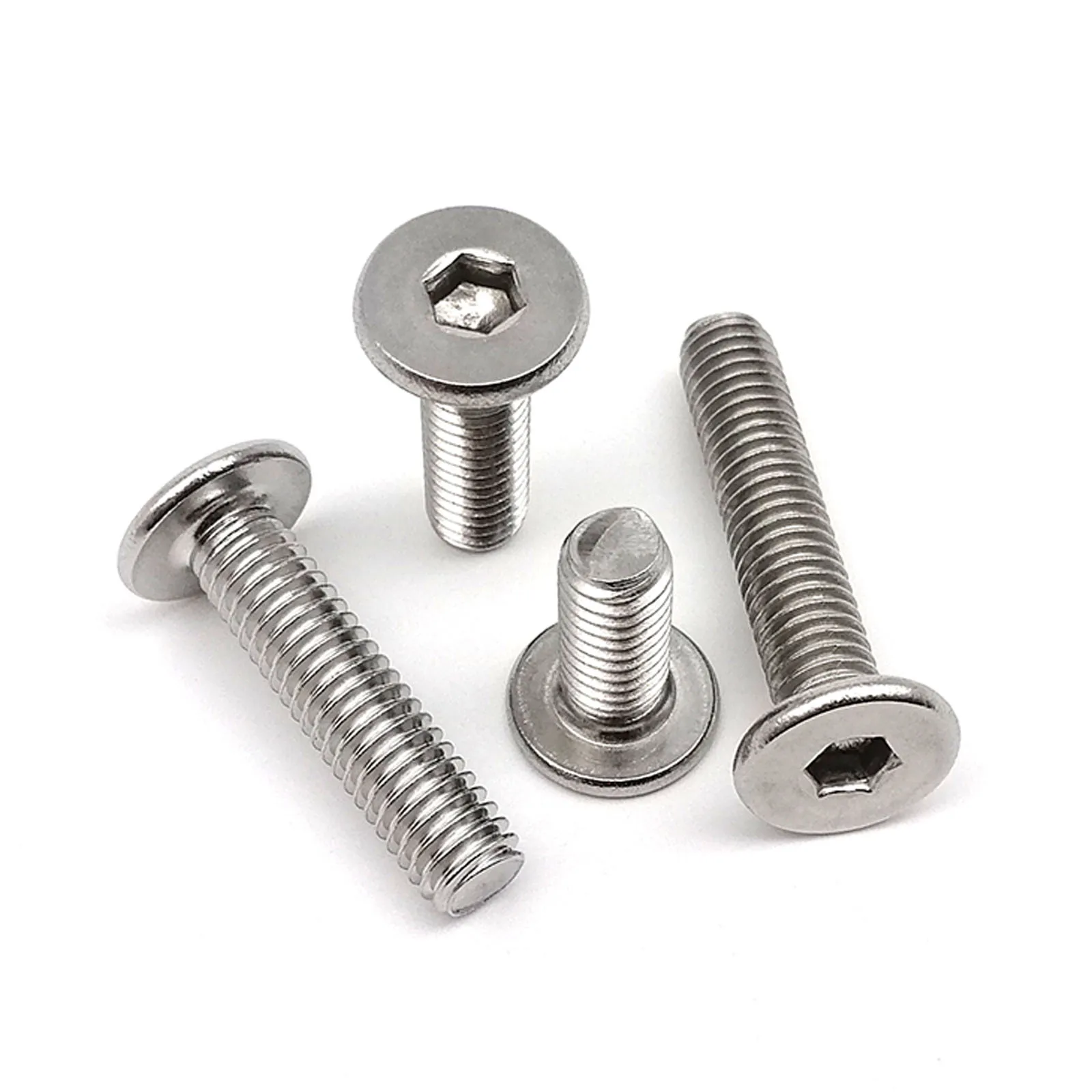 5/10/50pc CM M1.6 M2 M2.5 M3 M4 M5 M6 M8 304 A2 Stainless Steel Hex Hexagon Socket Ultra Thin Flat Wafer Head Allen Bolt Screw