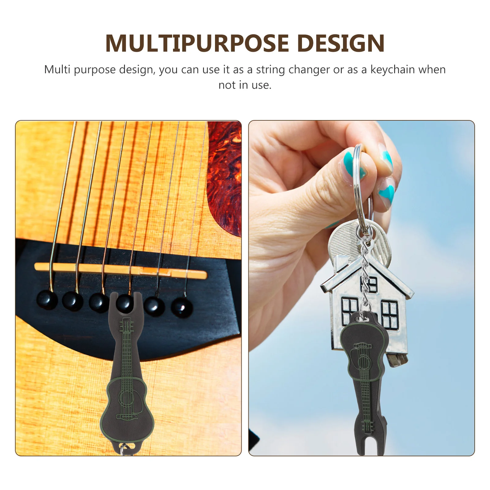 

4 Pcs Guitar Bridge Pin Puller Acoustic String Remover Peg Extractor Tool Lightweight Keychain Comfort Grip for Easy String