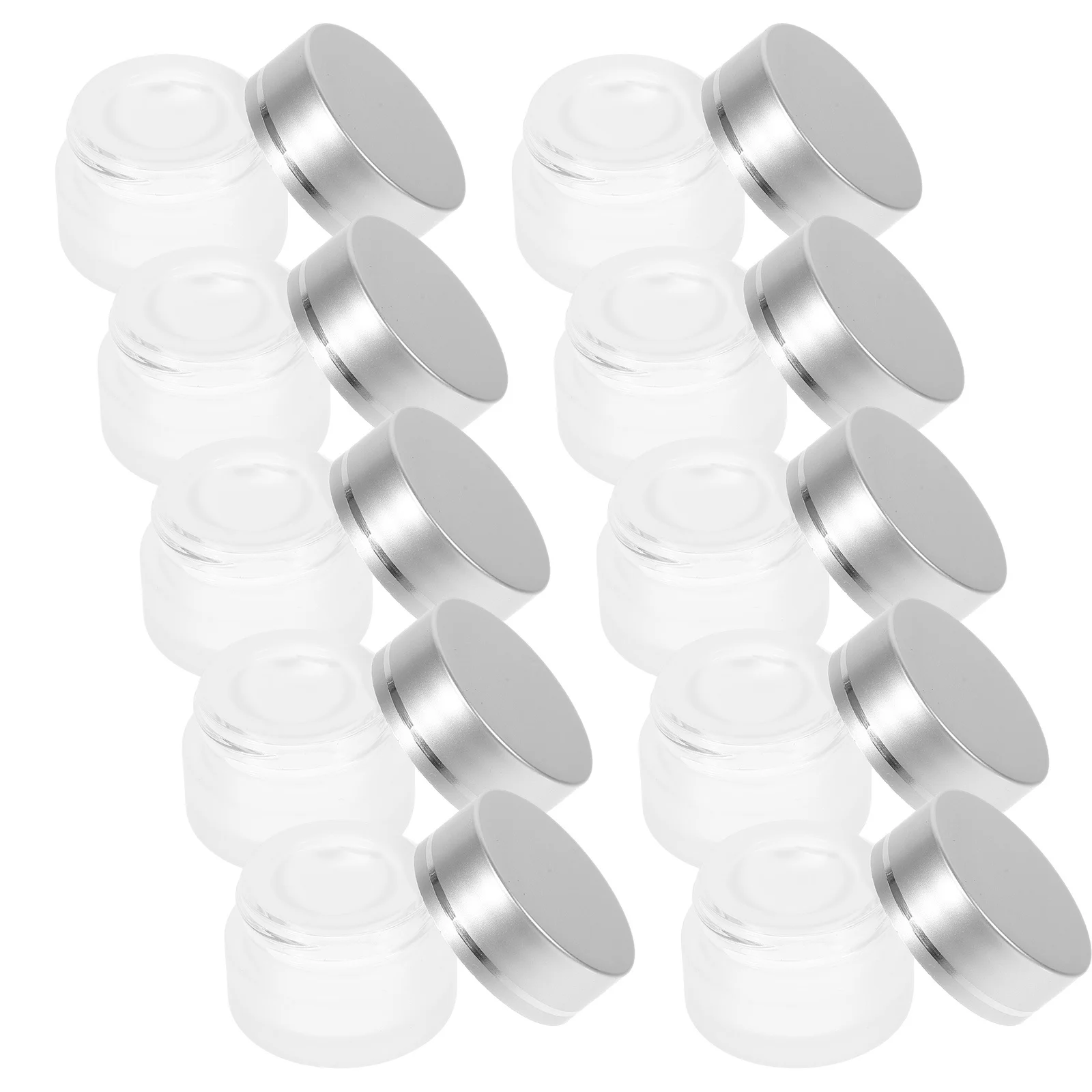 10 قطعة زجاجة توزيع كريم زجاجية صغيرة مستديرة 5 جرام حاوية فارغة مانعة للتسرب للسفر ماكياج غسول تخزين كريم زجاجة فارغة #5