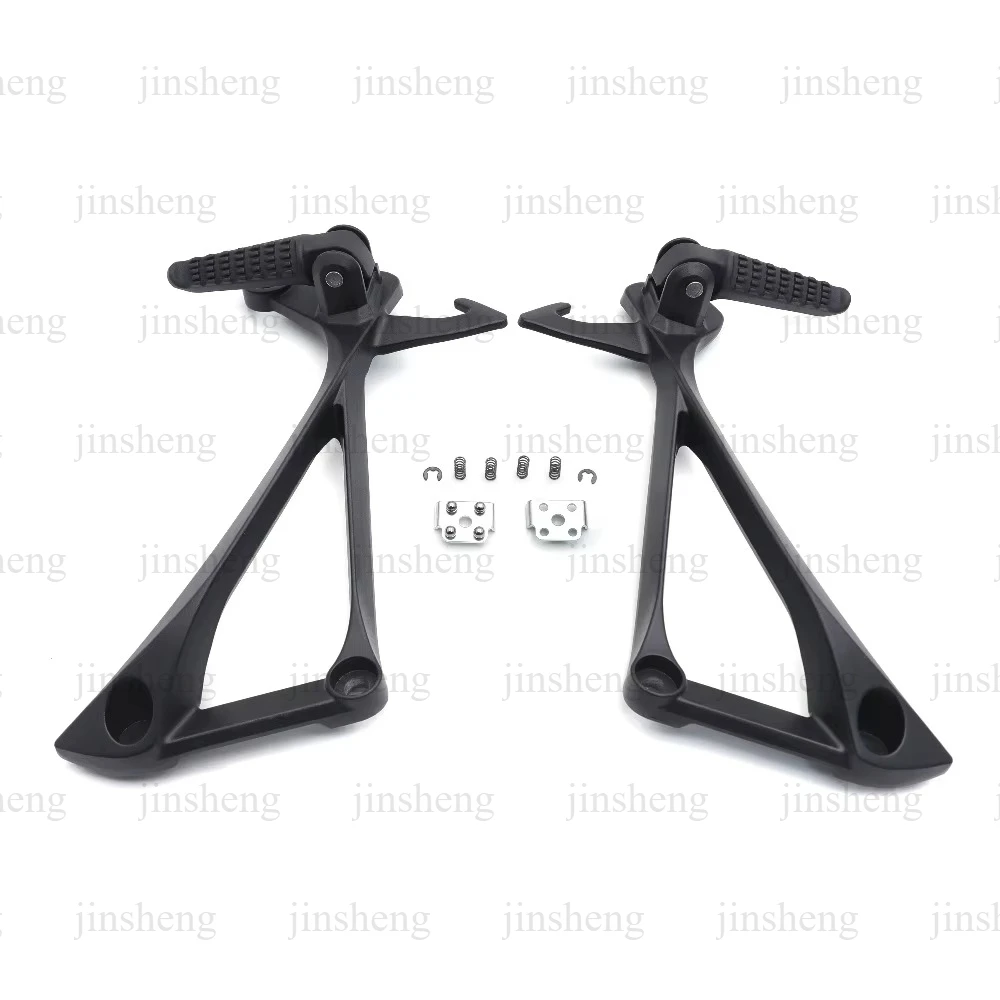 Aftermarket Motorcycle Parts Silver/Black Foot Pegs Footrest Bracket Rear for Kawasaki Ninja ZX10R 2011-2021 Passenger 6
