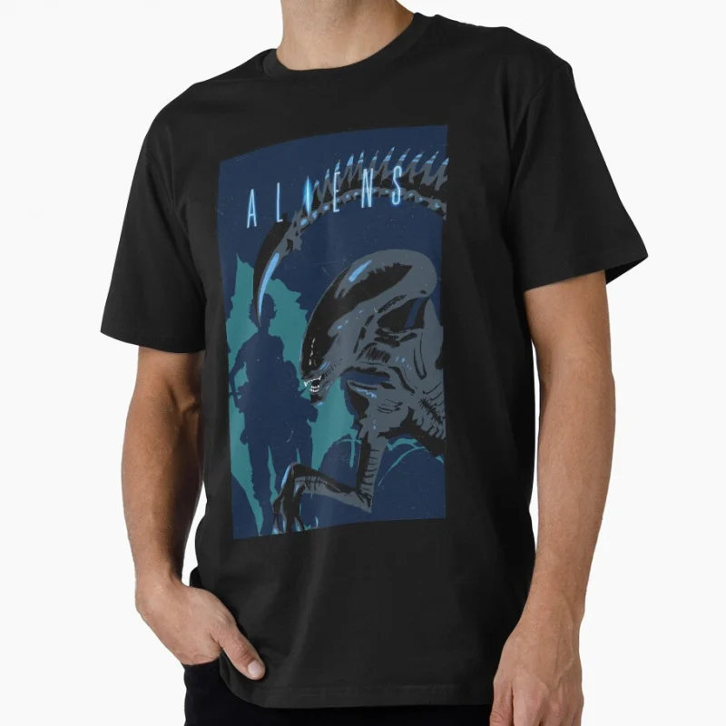 

Retro Xenomorph 80s vintage Horro movie Alien Hells warrior Ripley Sacry Space Monster hunter Gift T-shirt Large size Tops