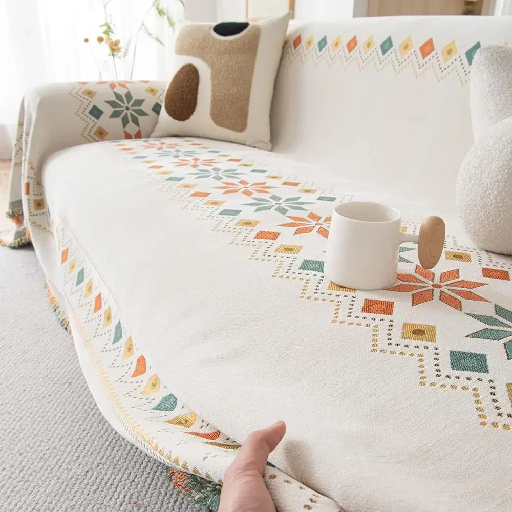 1pcs Bohemian Sofa CushionFour Season Universal Anti Slip Leather Seat Cover Anti Cat Scratching Bed Furniture Protrctor