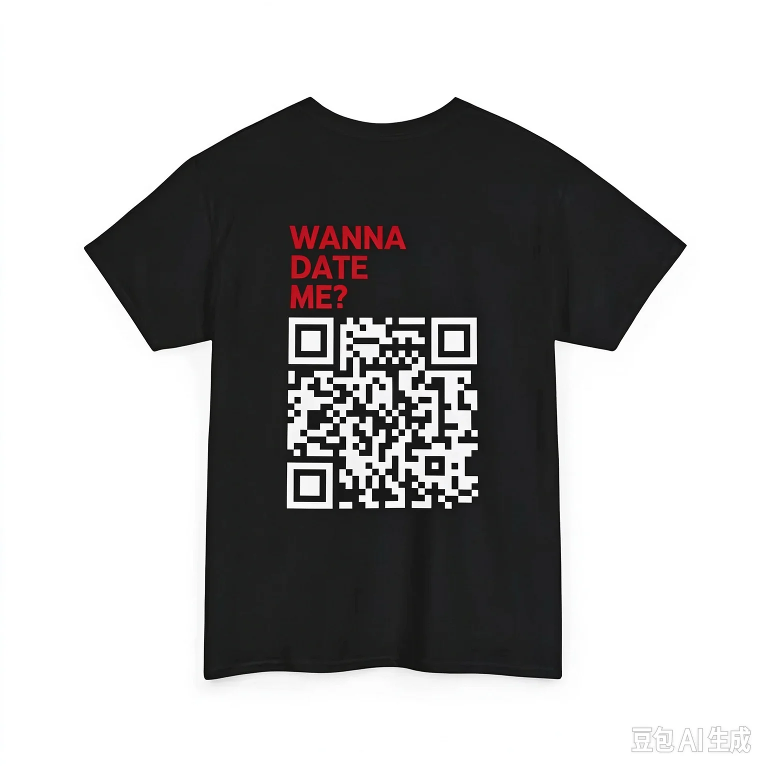 Wanna Date Me Qr Code T-Shirt Fun Graphic Print Short Sleeved Casual Street Wear Y2k Top Summer Men'