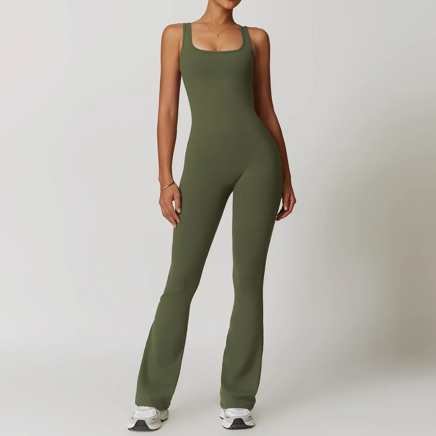 

Women Tracksuit Yoga Set Fitness Bell-bottoms Jumpsuits One Piece Fitness Rompers Sleeveless Sportswear Gym Set Workout Clothes