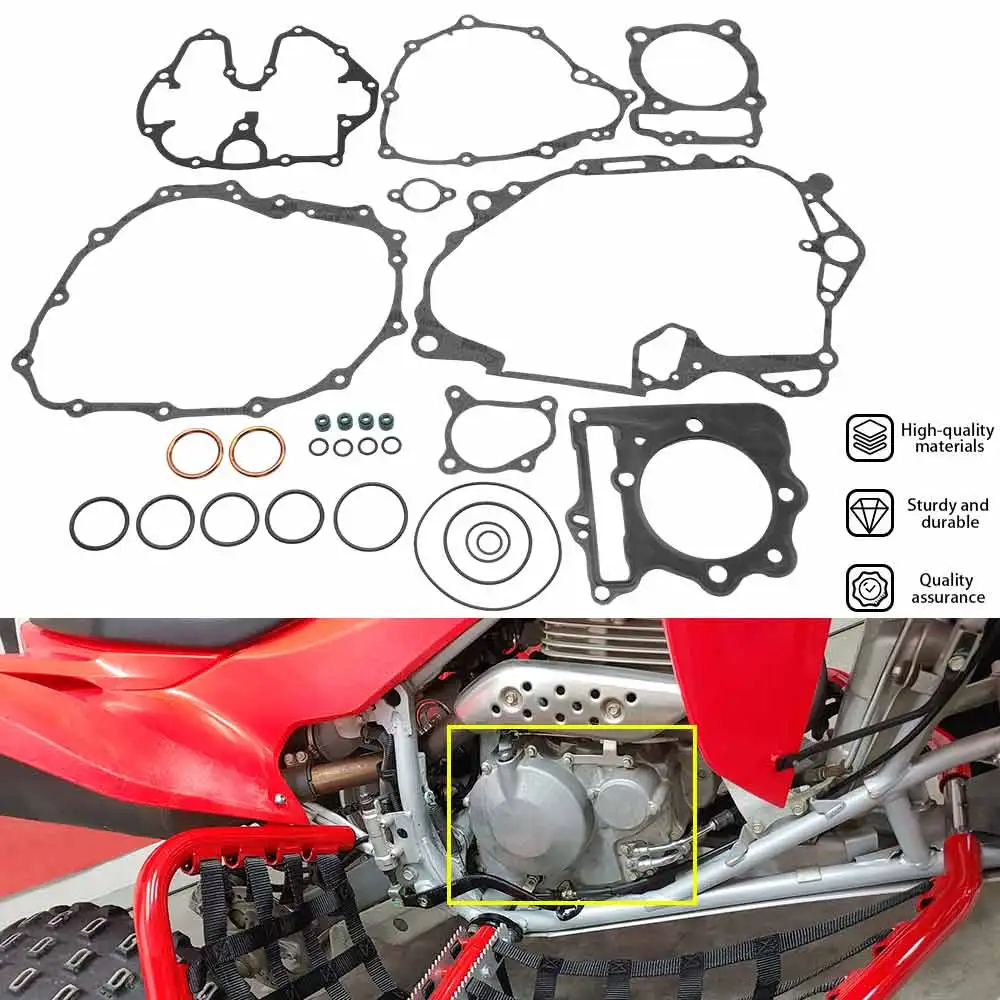 1 Set Engine Gasket Kit Black Accessories For Honda Sportrax 400 TRX400EX 1999 2000 2001 2002 2003 2004 For TRX 400EX 1999–2004