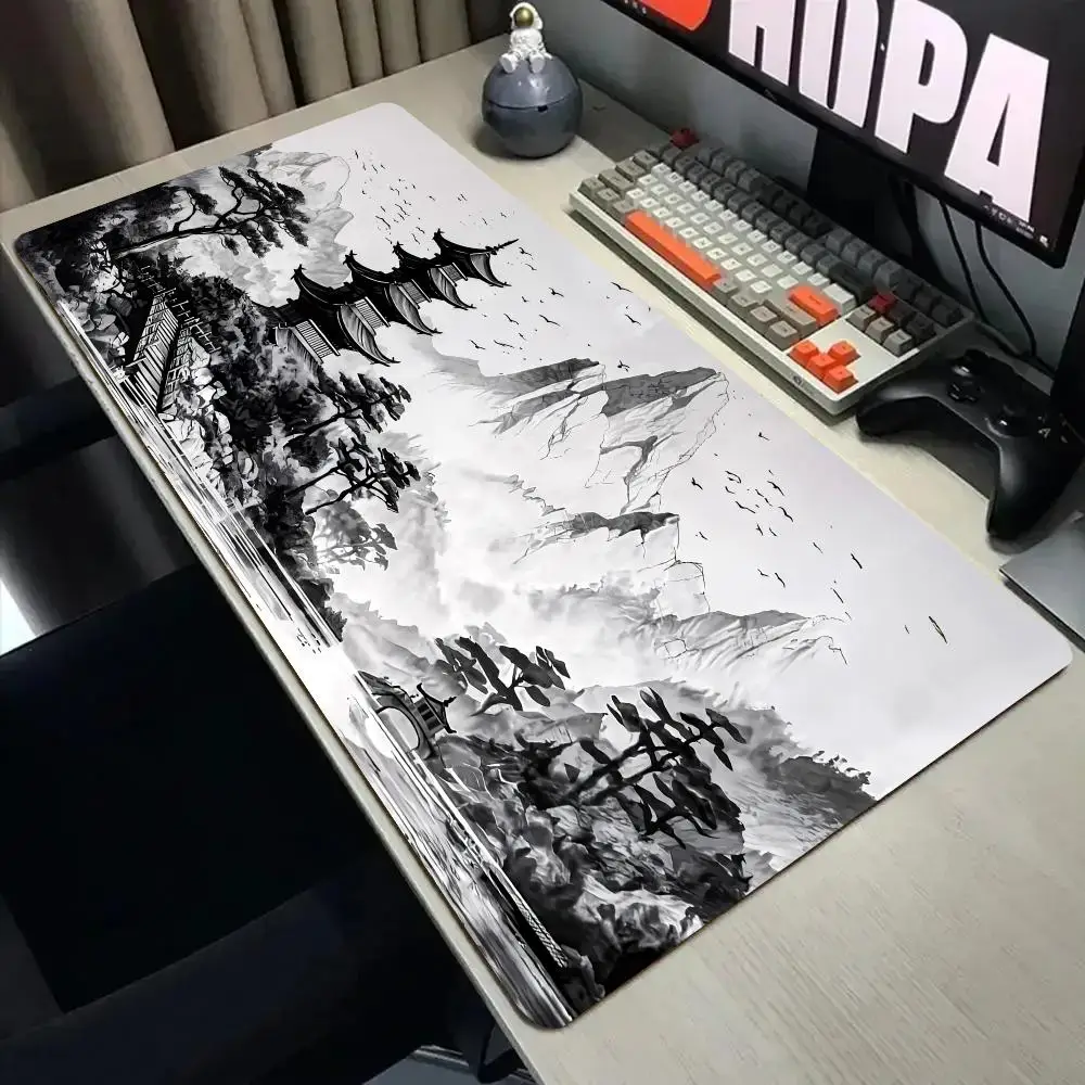 Extended pad Pagoda Scenery Mouse Pad Desk Mat with Stitched Edge Non-Slip gaming mats pc accessories keyboard desk pad mauspad