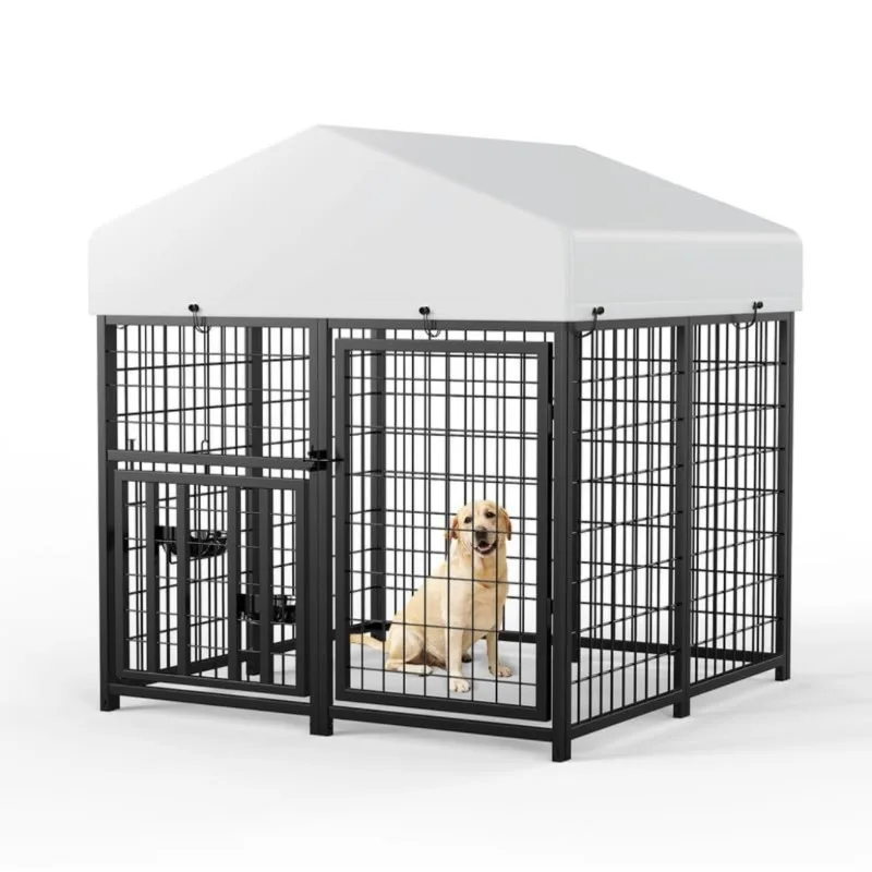 

Modern Style Large Outdoor Dog Kennel with Easy-to-Clean Roof Breathable Pet Cage for Convenient Care of Puppies and Dogs
