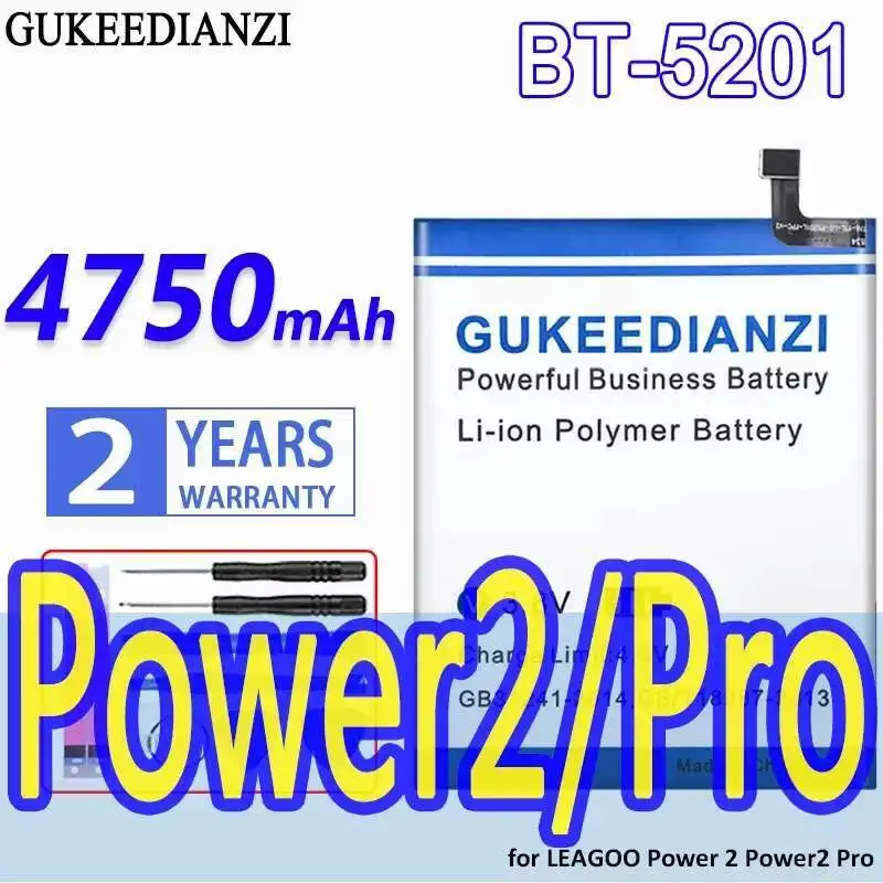 

High Capacity For Leagoo Power 2 Pro Power2 Mobile Phone Battery BT-5201 Long-Lasting 4750Mah