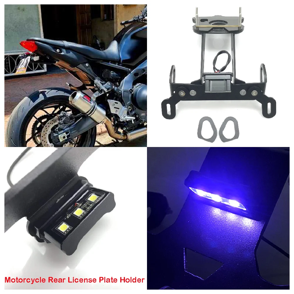 Fits for Yamaha MT09 SP FZ09 ABS MT-09 FZ-09 2021-2024 Motorcycle Rear License Plate Holder With LED Lights Replacement Bracket