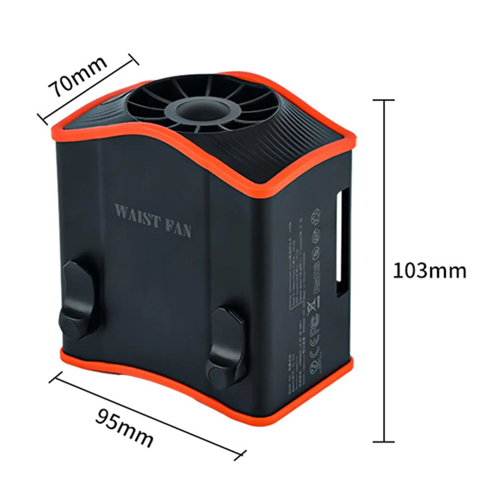 Ventilateur personnel de ceinture de taille, 3 vitesses, vent robuste, multifonction, clip personnel, voyage, bureau, camping en plein air, pêche