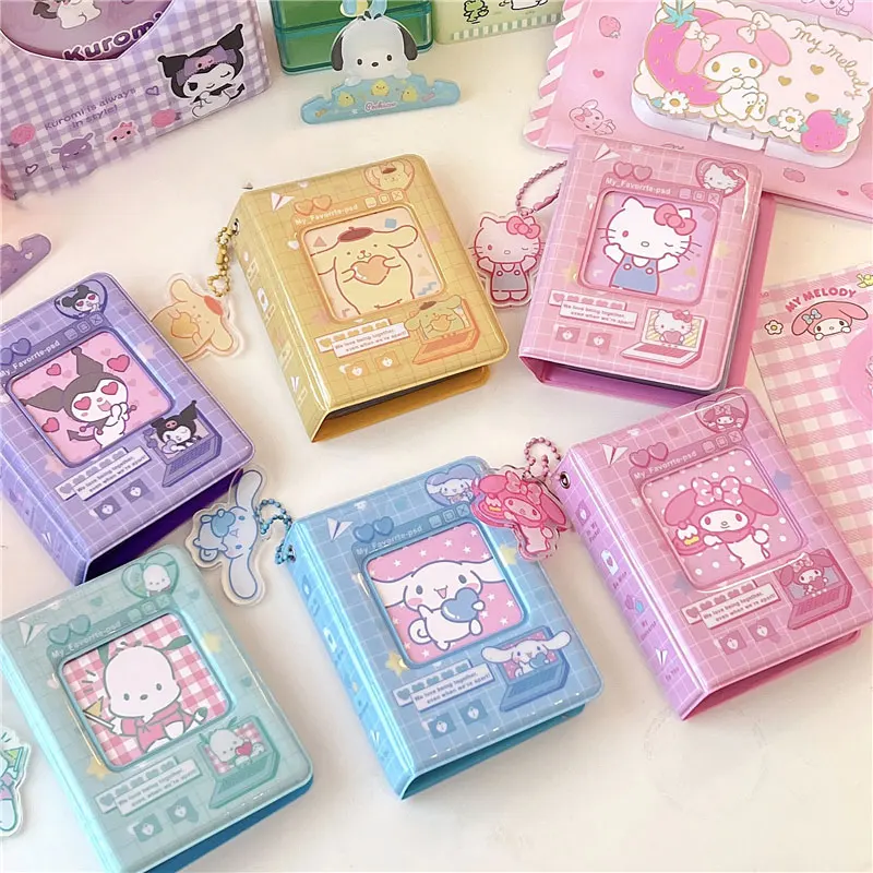 Kawaii Sanrio Photo Album Hello Kitty Kuromi 3-Inch Y2K Storage Photo Album Cute Card Holder Mini Truck Accessories Collect Toys