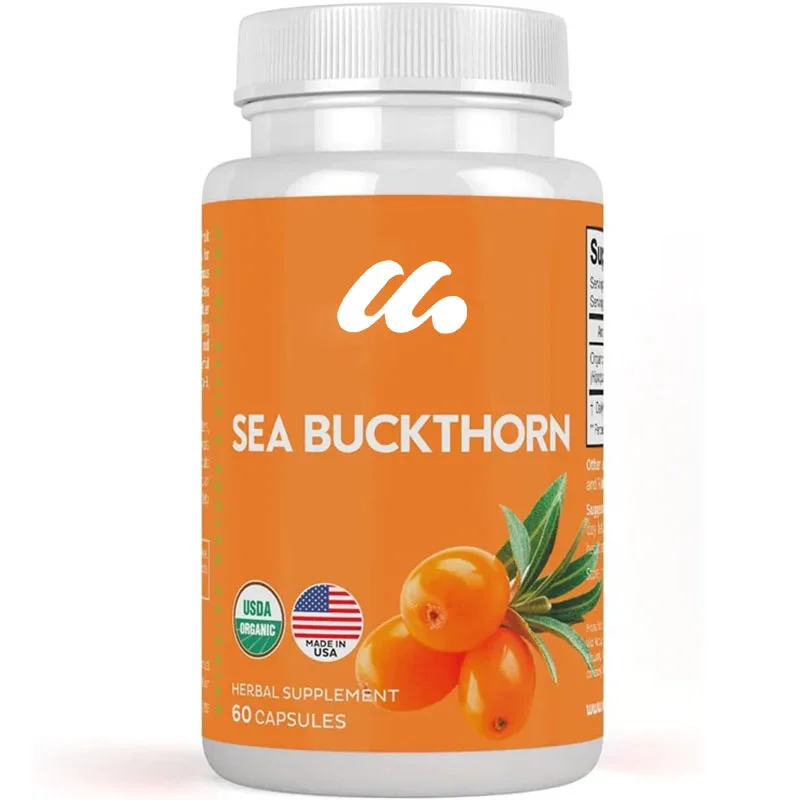 Sea buckthorn capsules 1000mg | Natural sources of Omega 3, Omega 6, Omega 7, and Omega 9 | 60 capsules