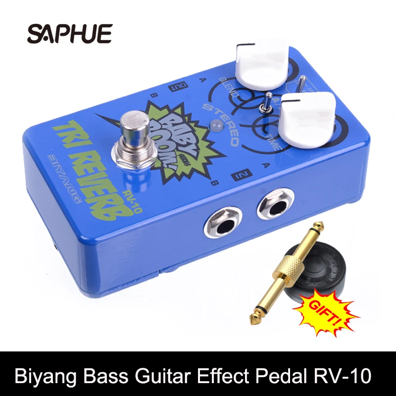 

Biyang-Tri-Reverb Effects Pedal, Six-Model Reverb Guitar Effects Pedal, Baby Boom, RV-10