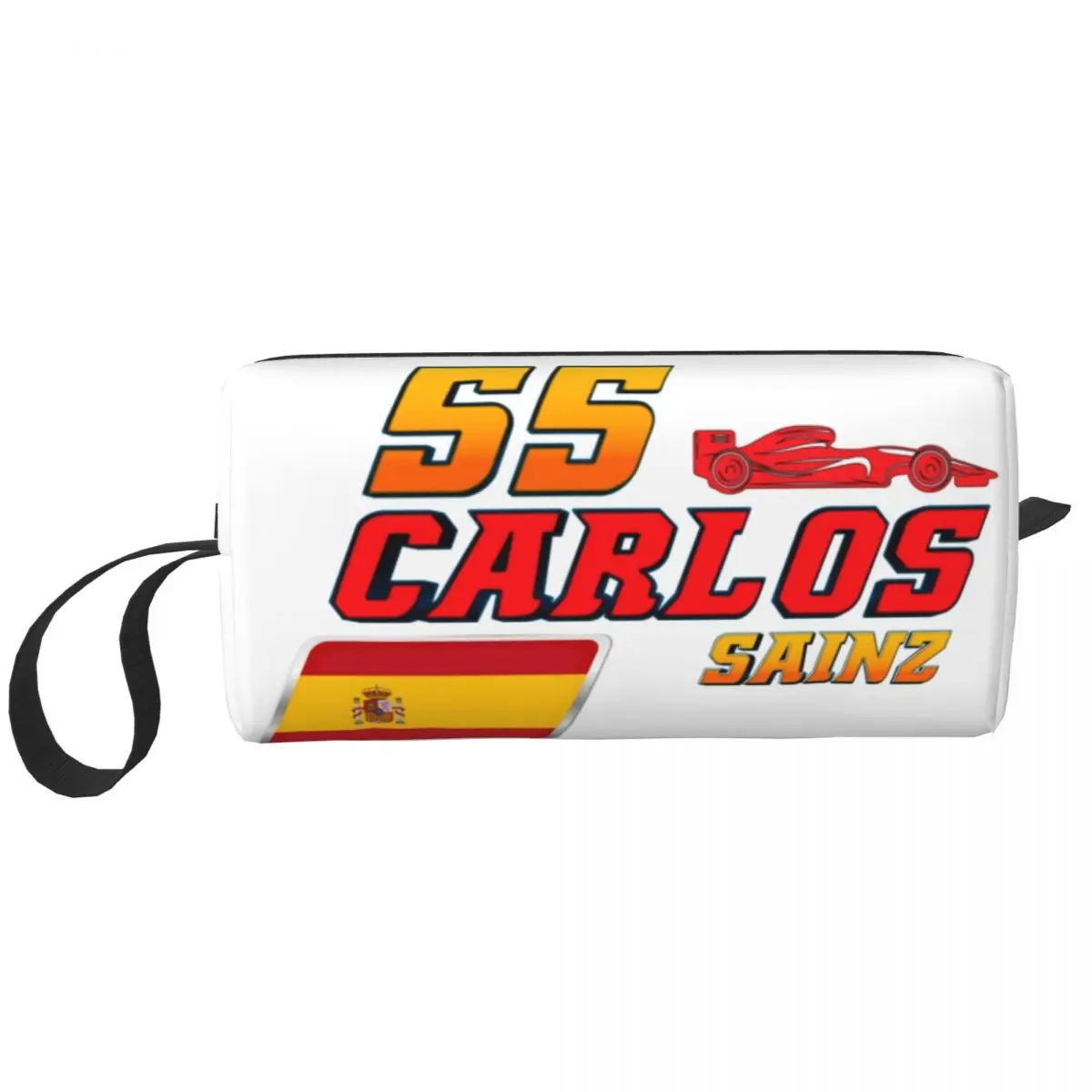 

Custom Carlos Sainz 55 Formula Racing Driver Cosmetic Bag Women Big Capacity Makeup Case Beauty Storage Toiletry Bags Doop Kit