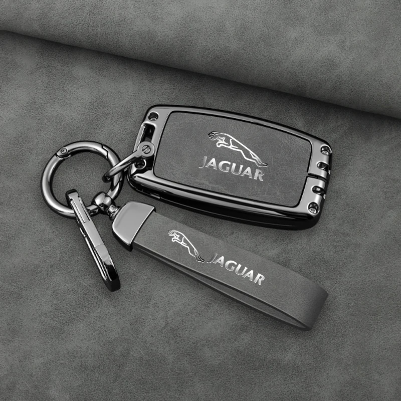 For Jaguar XEL E-PACE 2019 Jaguar XE E-Pace XF F-TYPE XJ C-X16 V12 XJL Guitar New Zinc Alloy Leather Car Smart Key Case Cover