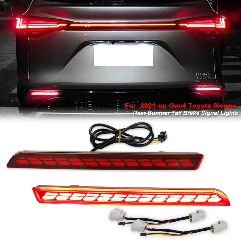 

Rear Fog Lamp Brake Light Dynamic Turn Signal Reflector For Toyota Sienna Granvia 21-24/Sequoia 2023 2024 LED Rear Bumper Light