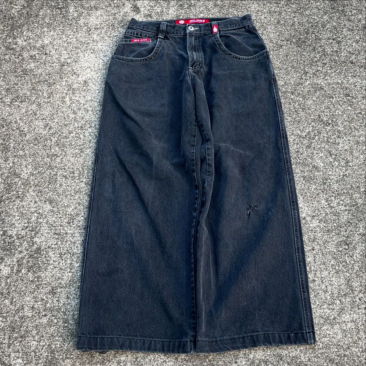 JNCO-Men سراويل جينز واسعة الساق ، بنطلون فضفاض غير رسمي ، ملابس الشارع الجديدة ، Y2K الهيب هوب ، هاراجاكو ، الأكثر مبيعًا