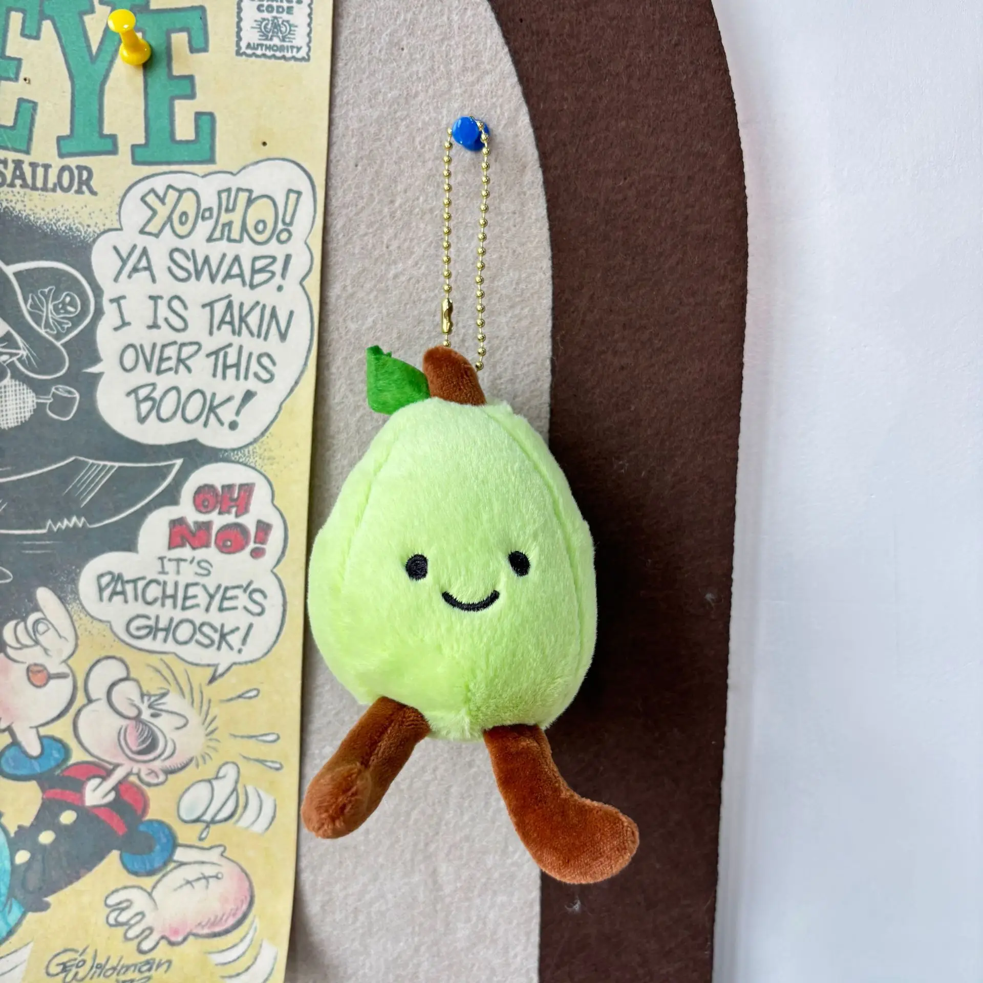 ins Simpatico peluche verde pera frutta bambola ciondolo peluche portachiavi cartone animato frutta giapponese bambola di peluche confezione decorazione regalo carino