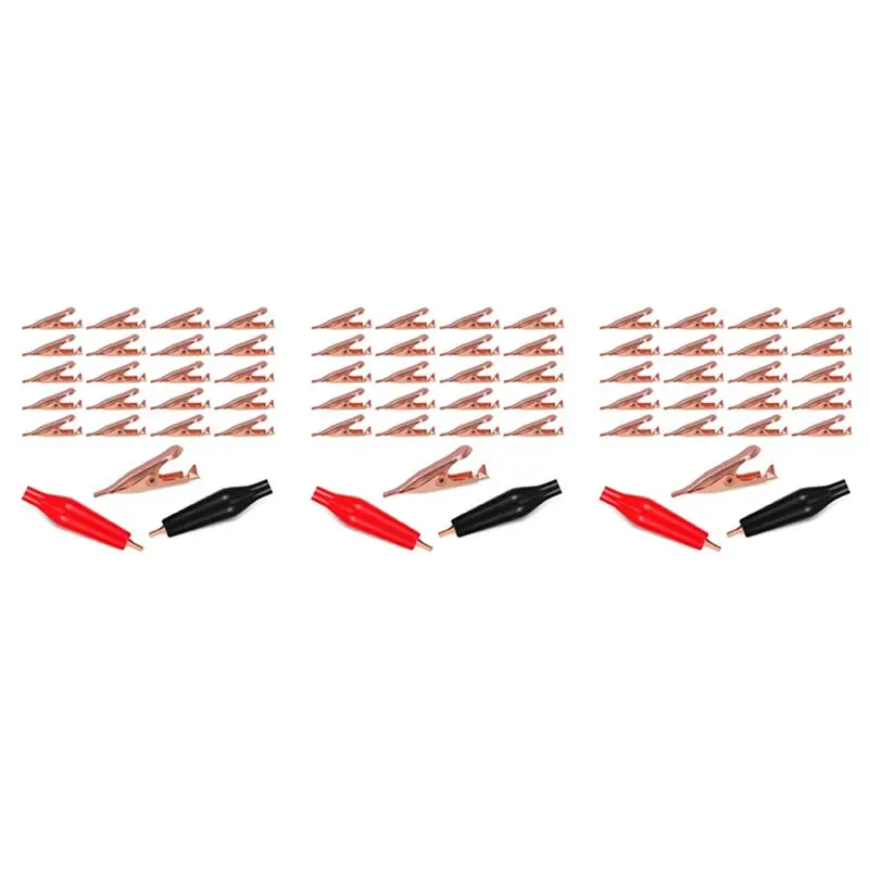 A69E60 Mini Toothless Alligator Test Clips,Solid Copper Clips Electrical, 5Amp With Protective Insulation Cover For Solder