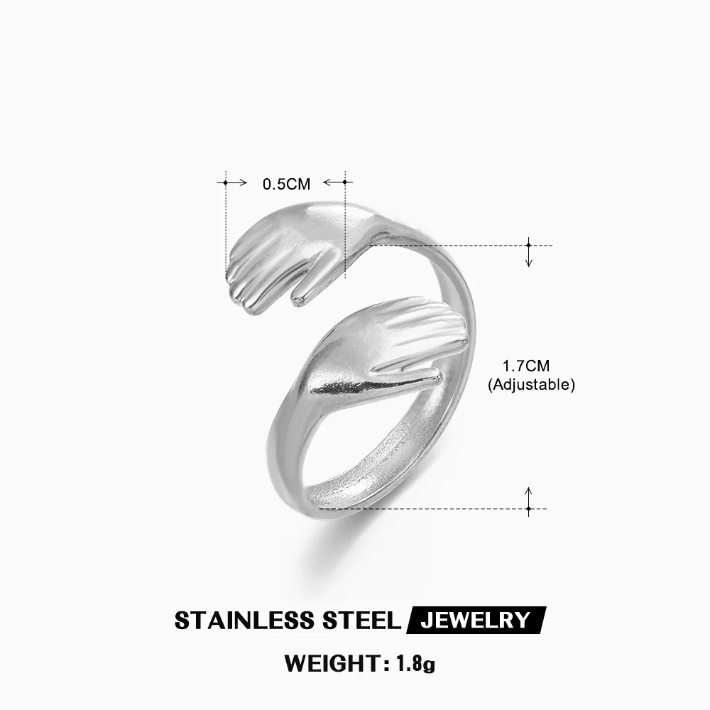 Interlocking Embrace Ring For Women Stackable Minimalist Jewelry Gold Plated Adjustable Couple Rings Minimalist Gift For Her