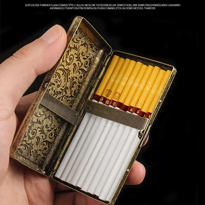 

Slim Vintage Copper Cigarette Case Pocket Tobacco Smoking Case Holder Box For Cigarette Smoking Accessories