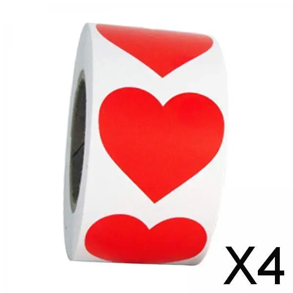 バレンタインデーのハートステッカー、誕生日、パーティー用の装飾、2-4パック、500個