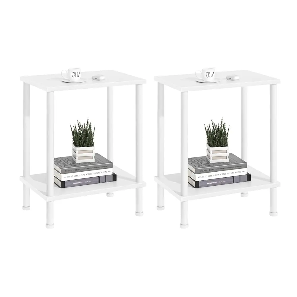 

End Table,Small Side Table,2-Tier Nightstand With Storage Shelf,Sofa Bedside Table For Small Spaces In Living Room,Bedroom,
