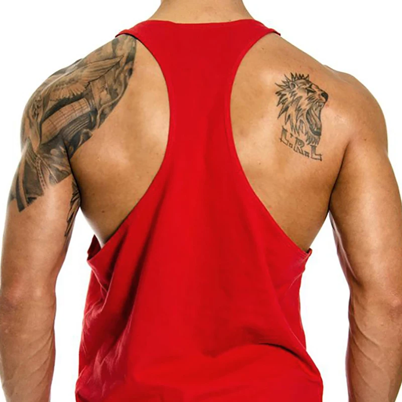 FITNESS SHARK Brand Mens Y Back Gym Clothing Summer Cotton Bodybuilding Stringer Tank Tops Workout Sleeveless Singlets Vest view 3