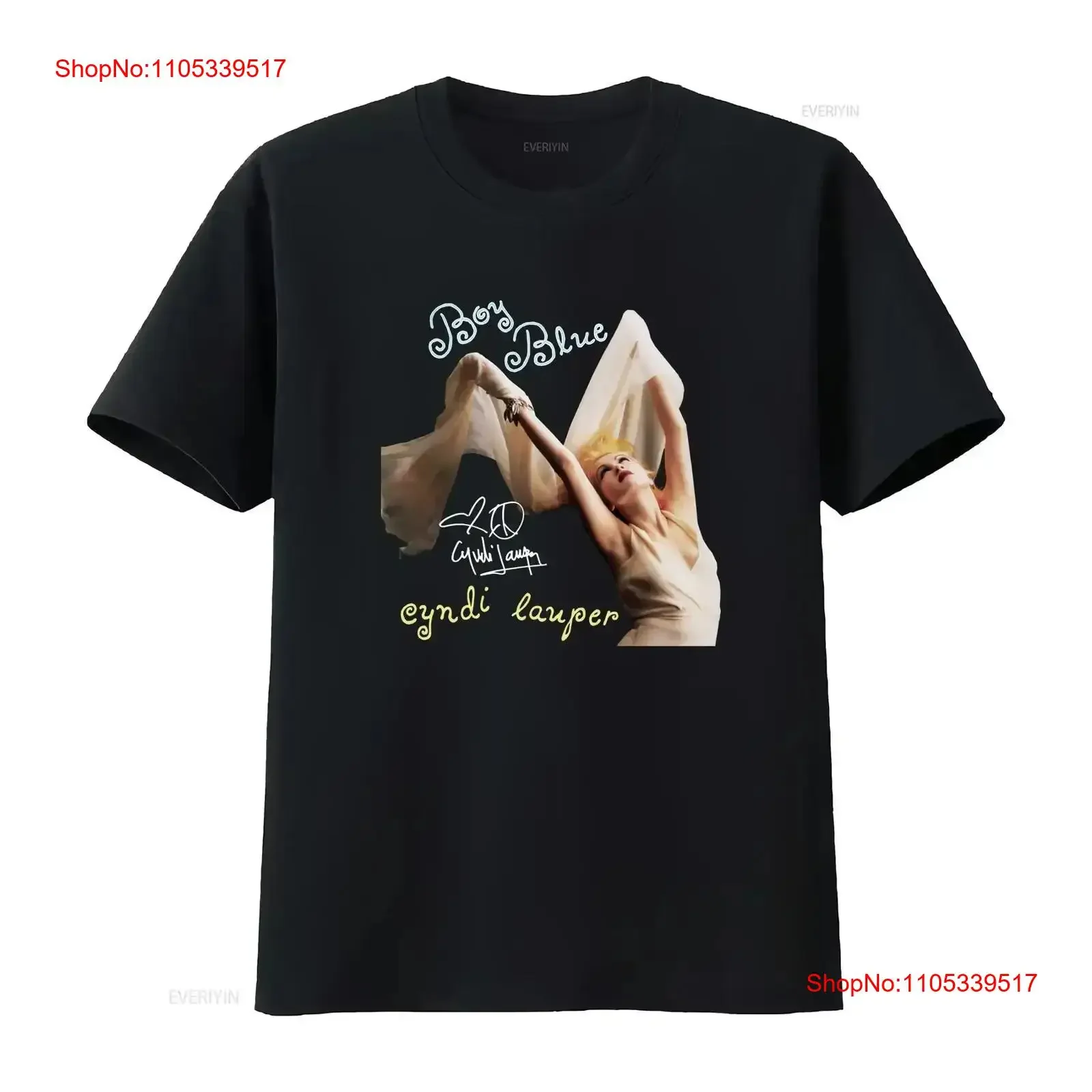 Camiseta Cyndi Lauper Boy Blue For Fan Negra Tallas S-2345XL BC3449 Vintage Lavada Elástica Versátil Ropa de Diseñador Ligeramente Masculina