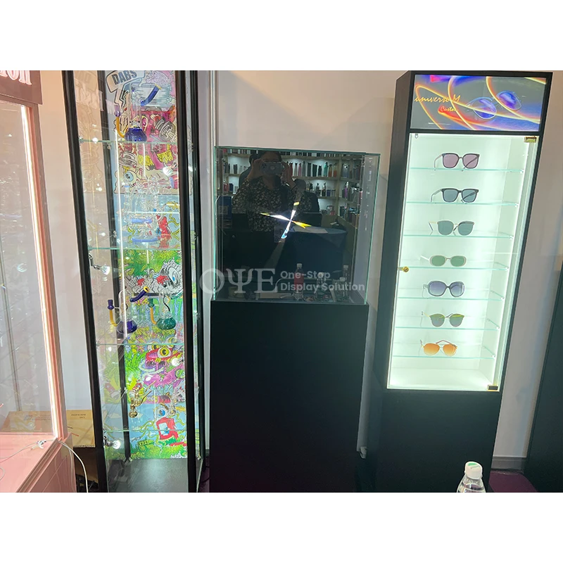 

Custom. factory price sunglasses shop display furniture eyewear cabinet optical stand sunglass showcase shelves