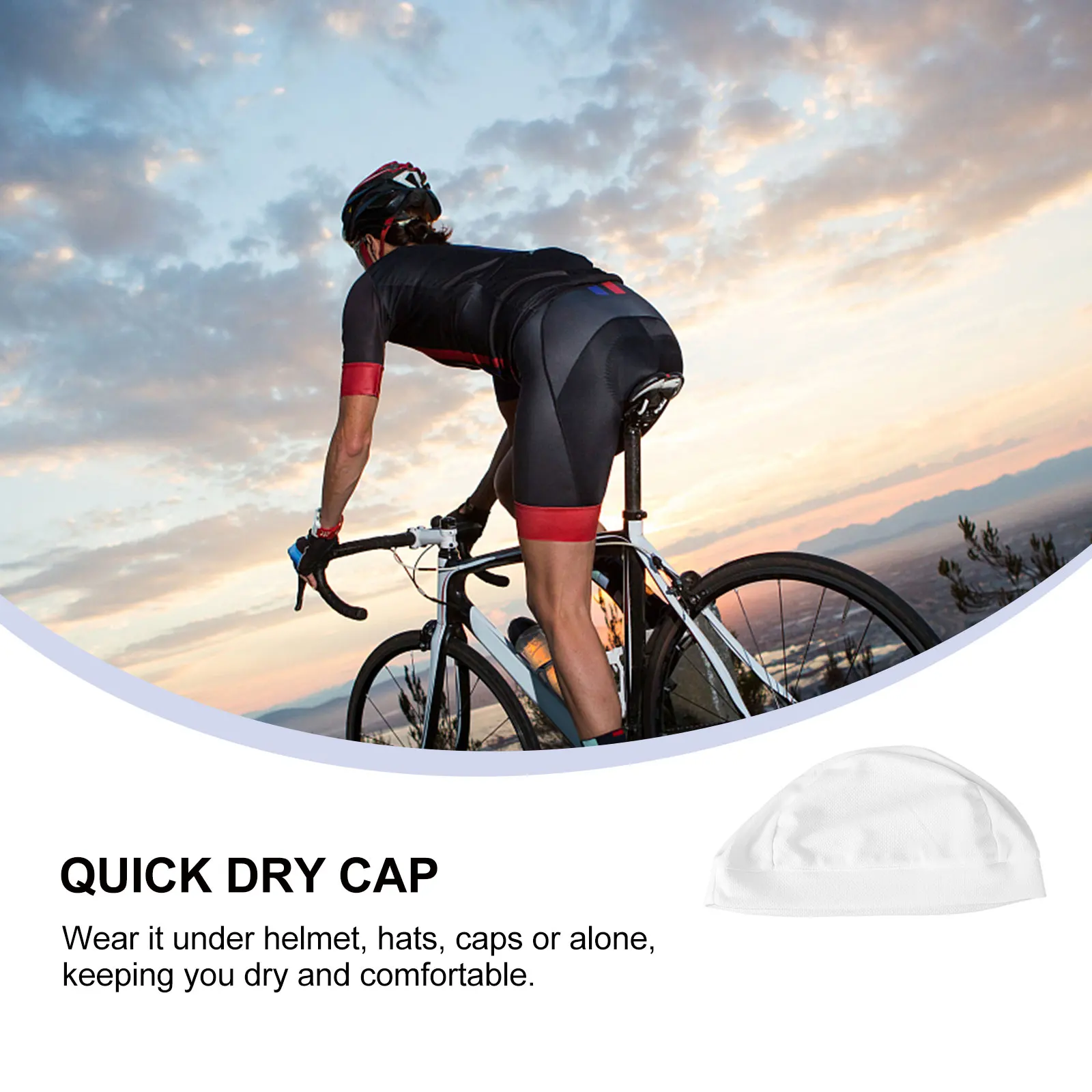 

Quick Dry Cycling Cap Sweat Absorbing Liner Beanie Stretchable Lightweight Running Hat Outdoor Sports for Men