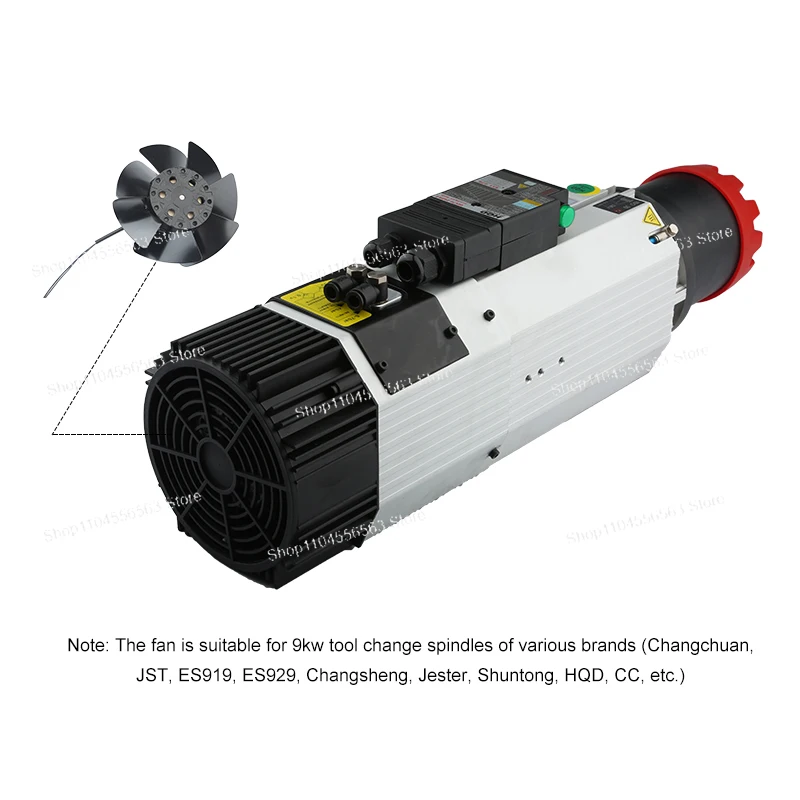 9KW ATC Spindle Fan AC 220V  Milling Machine Automatic Tool Change Spindle Motor  Router Woodcarving Air-Cooled Spindle