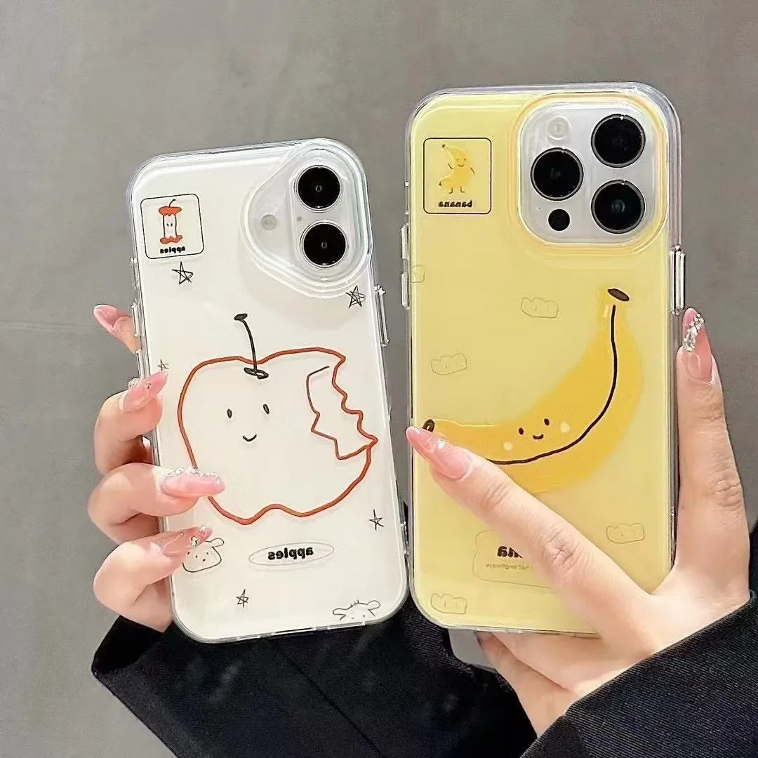 

Ins Style Line Fruit Силиконовый чехол для телефона для iPhone 13, чехол для iPhone 11, 14, 15, 12, 16 Pro Max, мягкий противоударный глянцевый чехол IMD