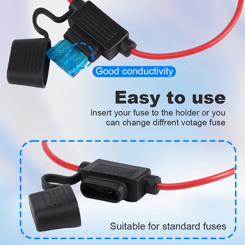 Inline Fuse Holder ATC/ATO Add-A-Circuit Car Fuse Holder 10 Pack Fuse TAP Adapter 16 Gauge 20AMP Blade Automotive Fuse Holder Wa