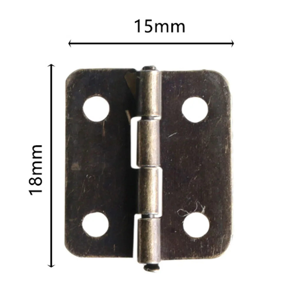 Hinge With Nails Flat Hinge Silver 18x15mm 4 Mounting Holes 50pcs Bins Bronze Cabinets For Vintage Wooden Boxes