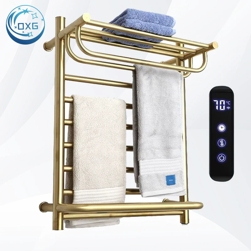 

OXG Wall Mounted Electric Towel Rack Heated Towel Rail Bathroom Towel Warmer Towel Dryer With Top Heated Towel Rack