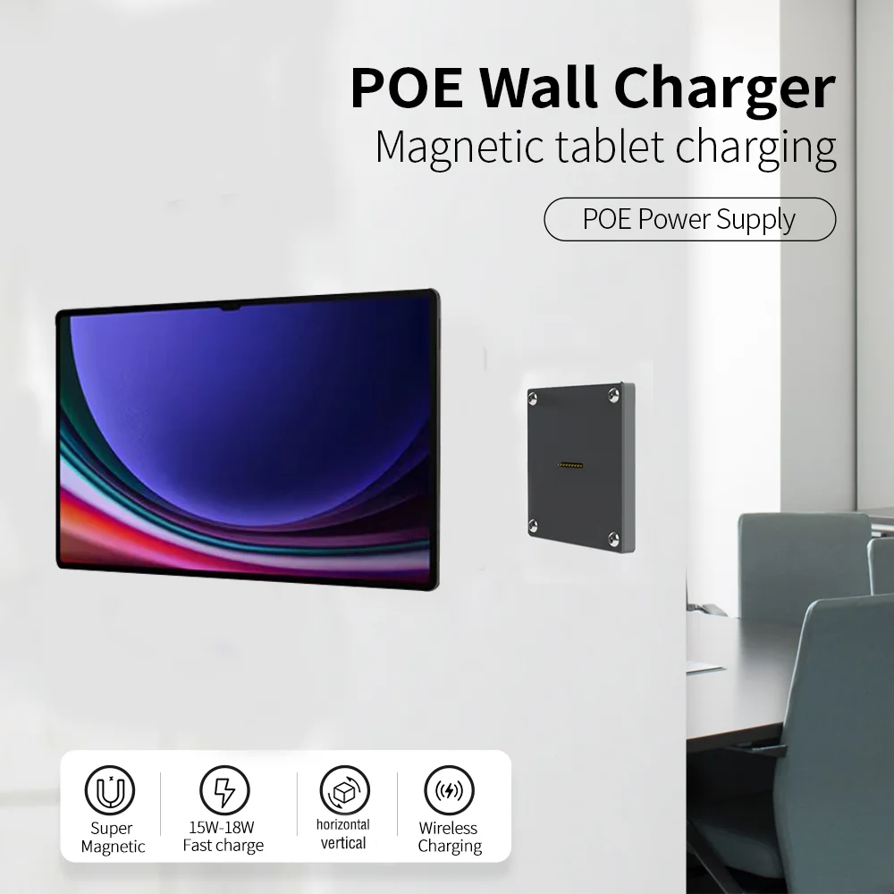 

POE Tablet holder for Samsung Galaxy Tab S9 Ultral 14.6 wall charging station Magnetic wireless charging Smart Switch