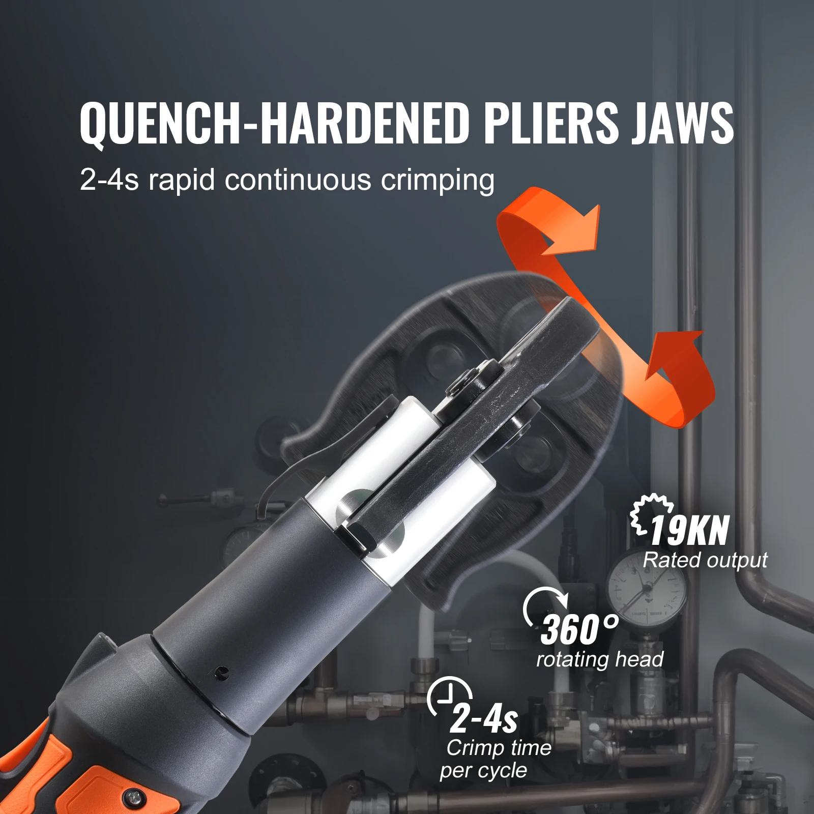 SucceBuy Press Tool and Battery Kit Electric Pipe Crimping Tool with V15 V22 V28 Jaws Press Tool Kit with 2pcs 2.0Ah Battery Compatible with Propress