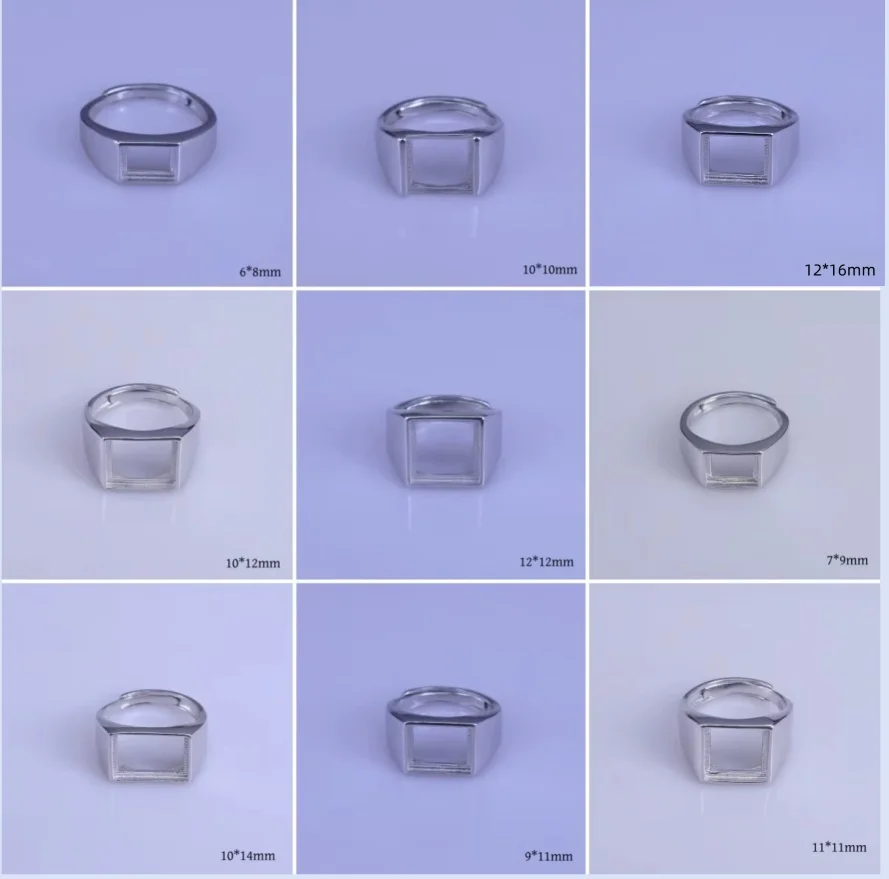 

Инкрустация 6*8/7*9/9*11/10*14 мм драгоценный камень S925 кольцо из стерлингового серебра пустая DIY поддержка для мужчин изысканные модные очаровательные ювелирные изделия