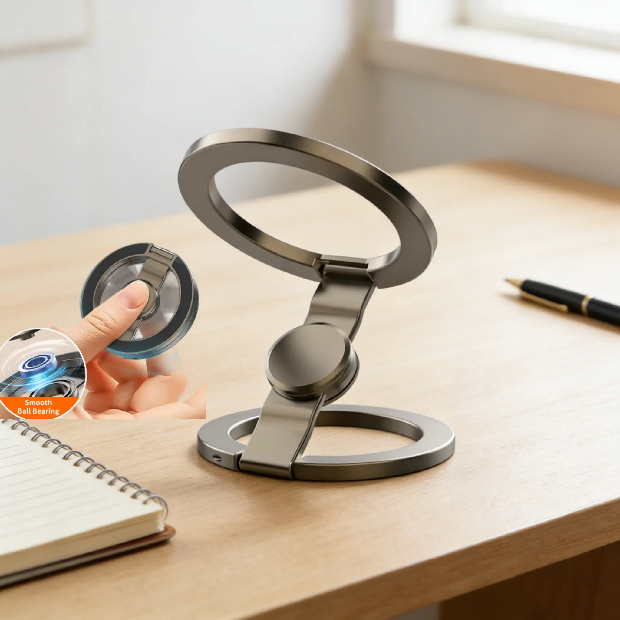 

Двойной магнитный кольцевой держатель для сотового телефона, совместимый со съемной ручкой для мобильного телефона iPhone, планшета ipad