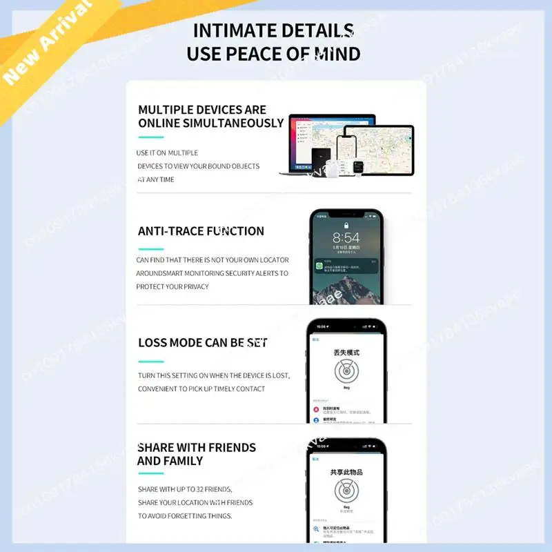 M01K Anti-Loss Location Tracking Card Ultra-Thin Wireless Tracker Card Support Wireless Charging