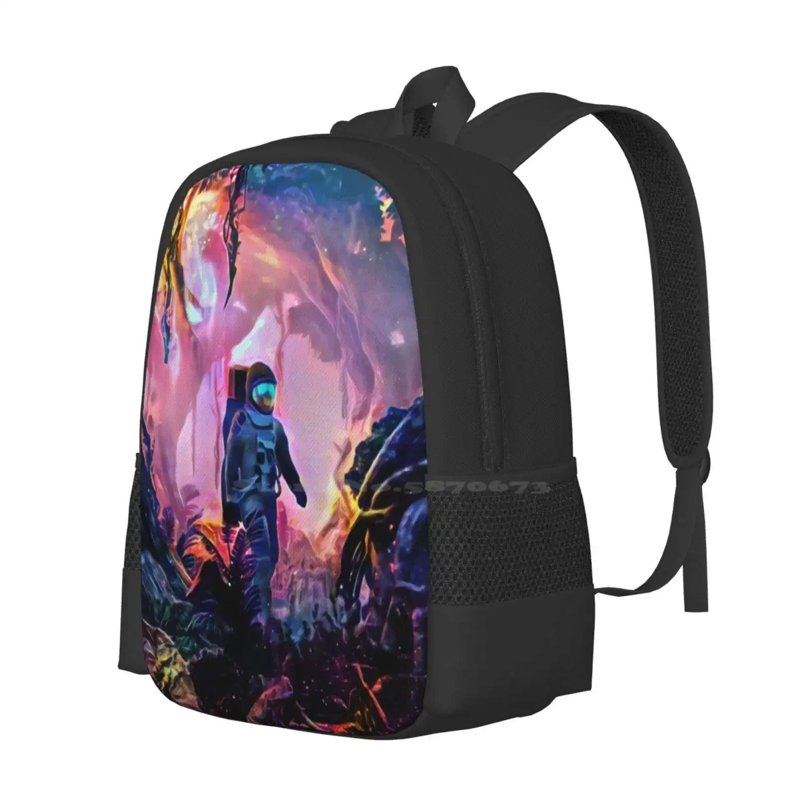 الغابات الكونية رائجة البيع حقيبة مدرسية على ظهره حقائب الموضة نجوم غالاكسي الكون القمر السماء الزرقاء كول الغريبة رائد الفضاء الكوني كوزموس #2
