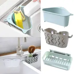 Punch-free Sink Organizer For Kitchen Soap Sponge Drain Rack Hanging Basket Hanging Drainer Shelf Kitchen Storage Accessories