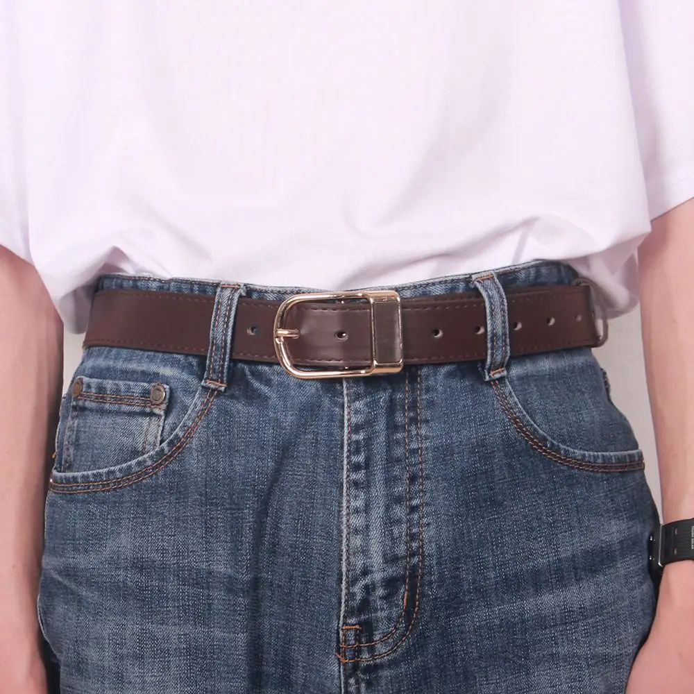 حزام جلد عتيق متعدد الاستخدامات للرجال ، علامة تجارية فاخرة ، أحزمة بنطلون بدلة ترفيهية