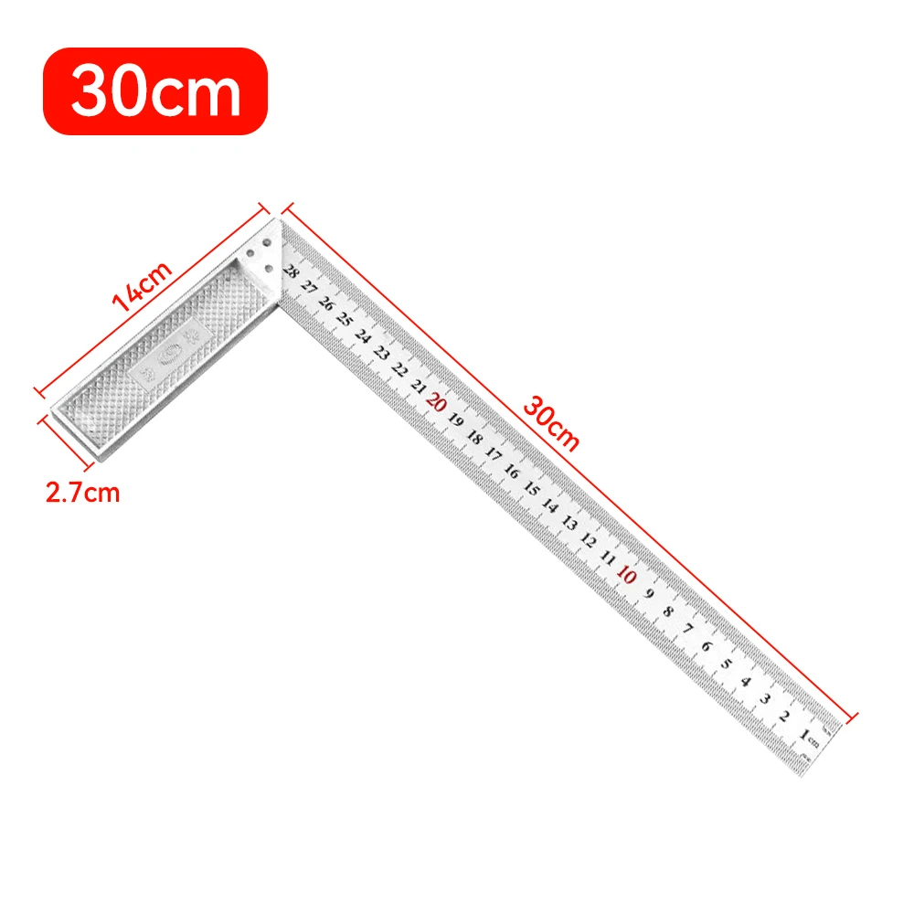 Quadratisches Lineal aus Aluminiumlegierung, rechtwinklig, 90-Drehlineal, Holzbearbeitungslineal, Stahl-Drehlineal, Messwerkzeuge