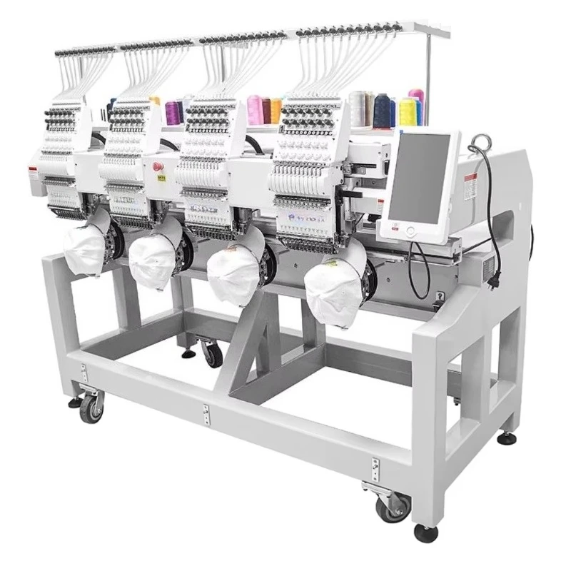 

Multi Function 1204 4 Heads 15 Needles Industrial Automatic Computerized 3D Home Use New 1200 RPM Motor Cap Embroidery Machine